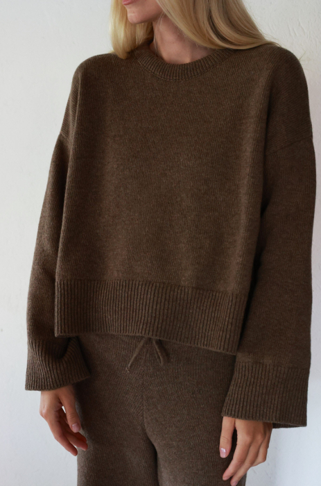 PREMIUM Sweter Halifax brązowy