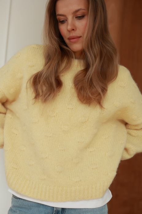 PREMIUM Sweter Graz masełkowy