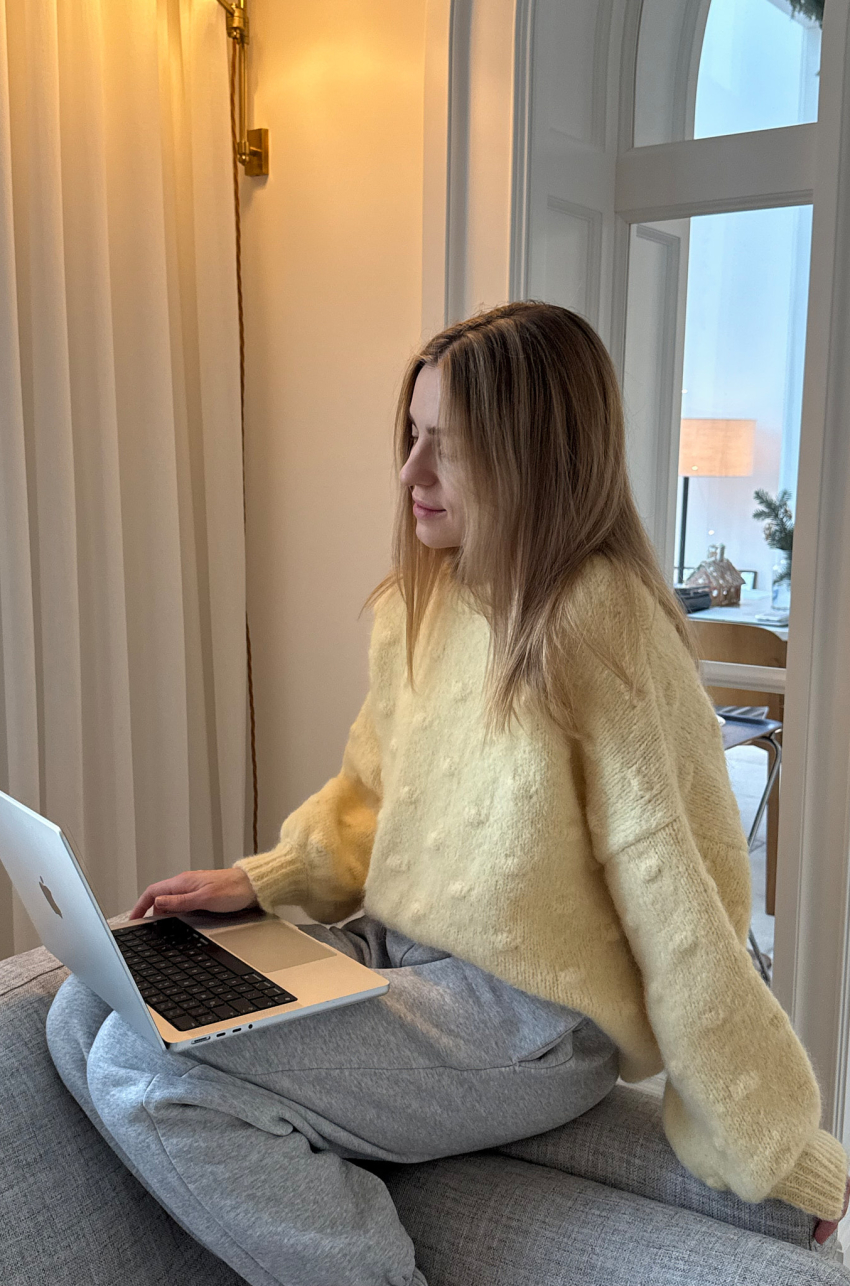 PREMIUM Sweter Graz masełkowy